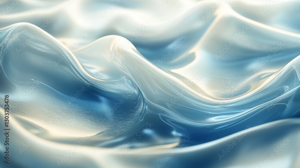 Poster soft undulating waves of blue and white create a pleasing texture