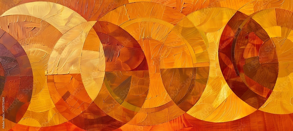 Poster striking orange-toned background featuring overlapping concentric circles for a bold visual effect