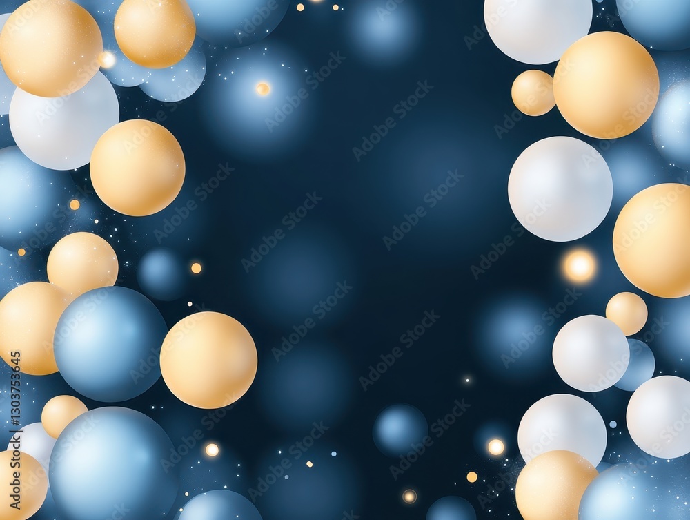 Poster colorful abstract background with floating spheres in various sizes and hues