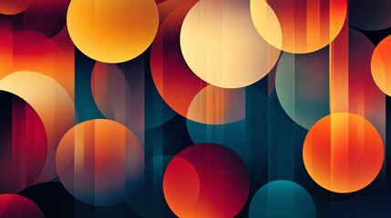 Colorful circles and shapes overlap each other in design artwork