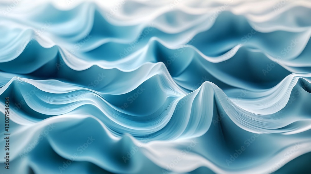 Poster abstract blue and white waves create a smooth flowing pattern