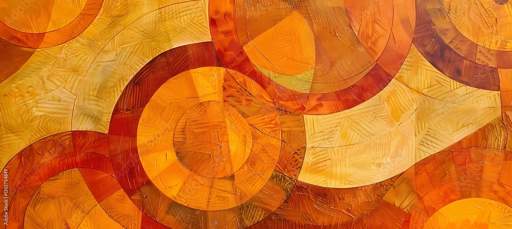 Aufkleber vibrant orange overlapping concentric circles background with a warm and rich color combination