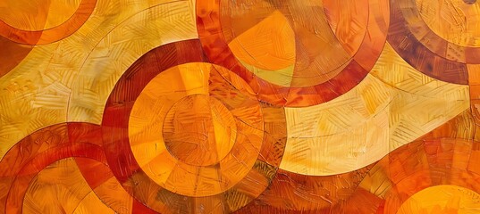 Obraz premium Vibrant Orange Overlapping Concentric Circles Background with a Warm and Rich Color Combination