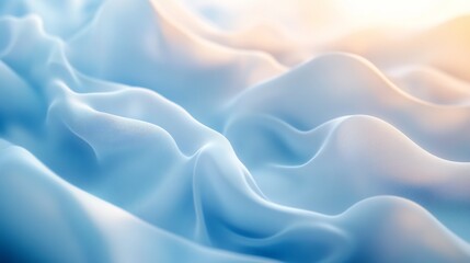 Obraz premium Abstract depiction of flowing light blue and white shapes