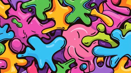 Vibrant abstract graffiti showcases colorful tags and splashes, perfect for urban art enthusiasts and creative designs.