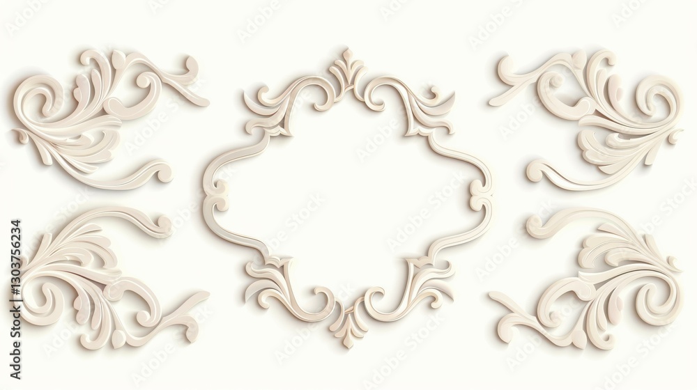 Poster explore a unique collection of intricate label ornaments, perfect for adding elegance to any design 