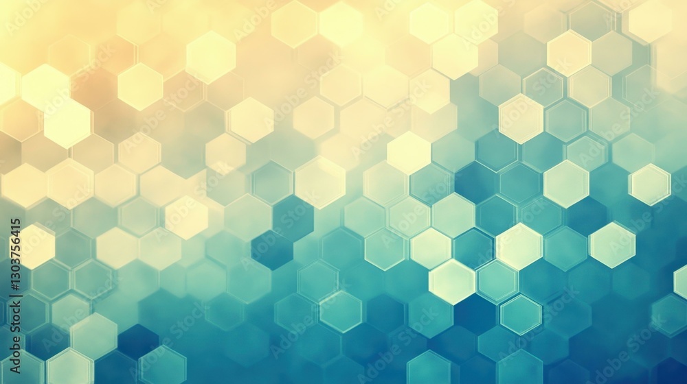 Poster explore a vibrant hexagon design with a multicolored triangular pattern, perfect for a clean, modern