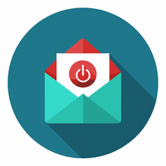 email icon on red background