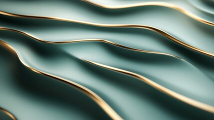 Obraz premium Elegant teal surfaces with golden lines across the abstract image