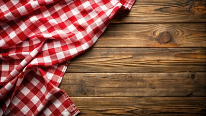 Close-Up View of a Red Checkerboard Tablecloth for Cozy Dining Settings, Vintage Home Decor, and Picnic Inspiration