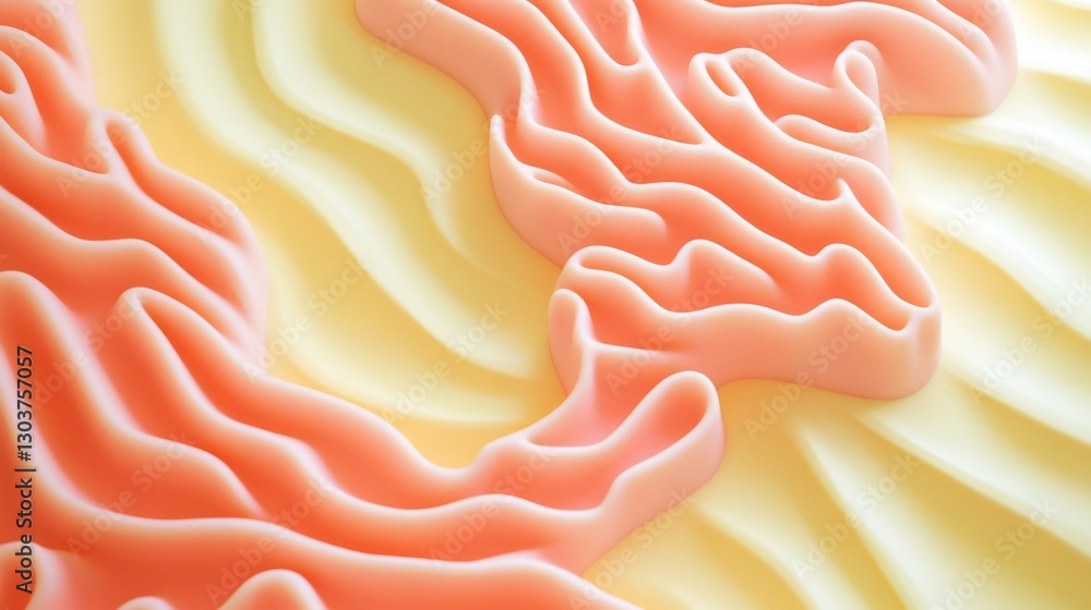 Poster abstract composition featuring layered forms with smooth texture and color