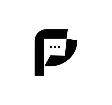 p letter logo with chat - p logo - chat logo
