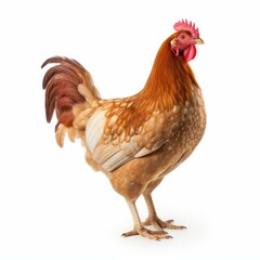 A clean, crisp cutout of a chicken against a pure white backdrop, perfect for design and culinary projects.