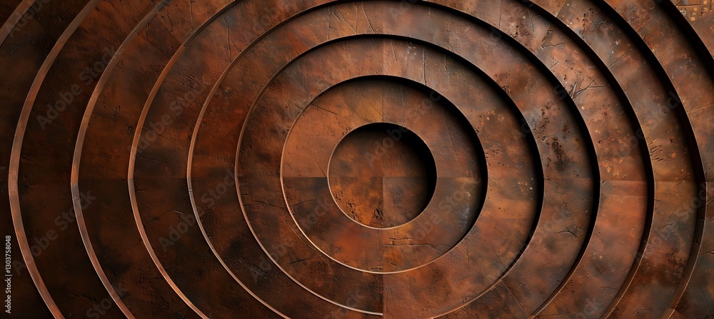 Poster abstract backdrop with overlapping concentric circles in shades of earthy brown for a soothing look