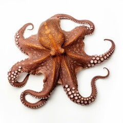 Obraz premium A detailed and vibrant diecut octopus design isolated against a clean white backdrop for striking visual appeal.