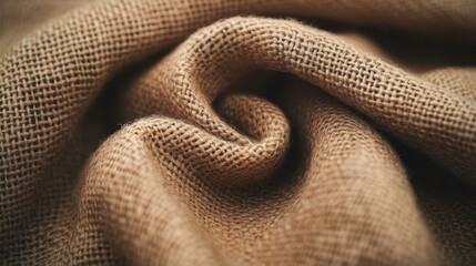 Fototapeta premium Explore the unique texture of rustic burlap fabric, ideal for all your crafting and sewing needs with a clean backdrop.
