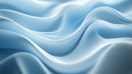 Obraz premium Smooth flowing waves of light blue appear in a close up view