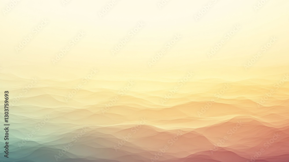 Poster abstract depiction of layered mountains with gradient color shift