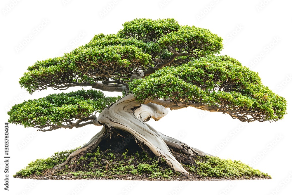 Aufkleber bonsai tree isolated on white background with clipping path and full depth of field