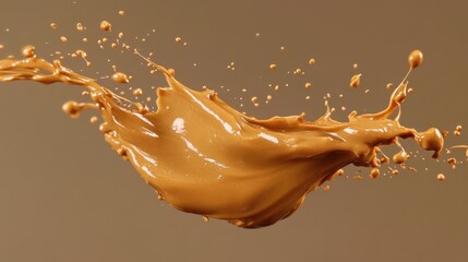 High-Speed Capture of Peanut Butter Dripping in Mid-Air, Showcasing Dynamic Motion and Fluid Textures with Stunning Clarity and Detail