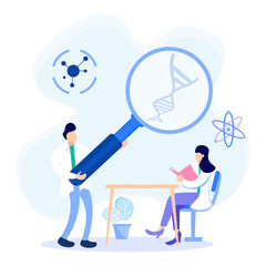 Illustration vector graphic cartoon character of science