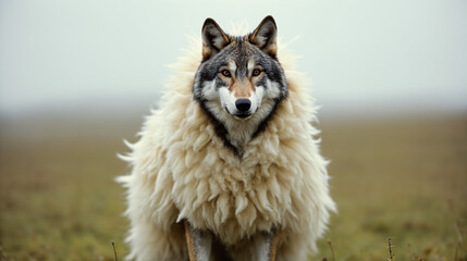 A wolf wearing a sheep&rsquo;s wool coat.