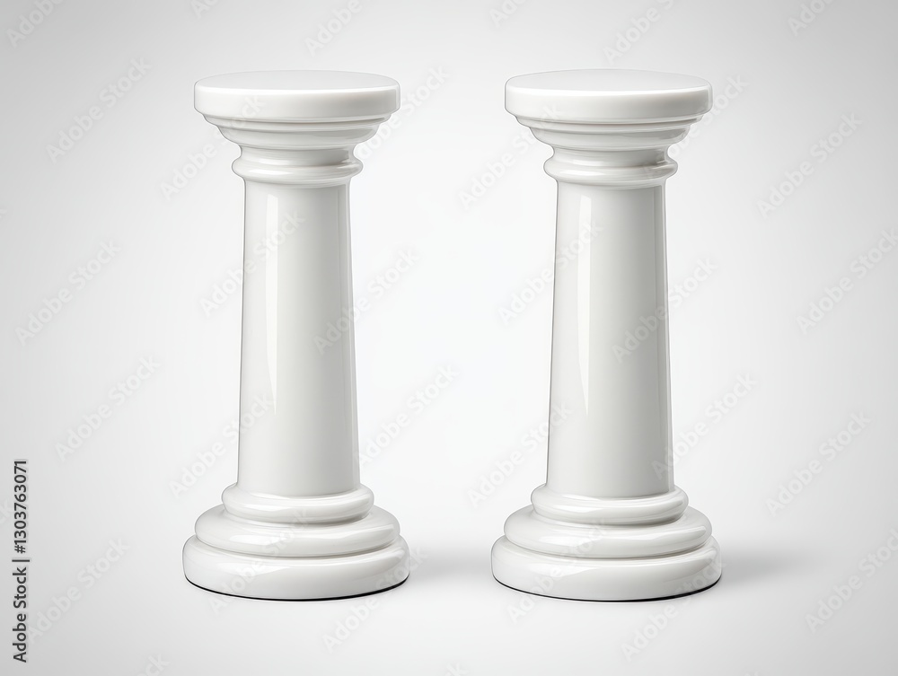 Poster elegant white pillars standing symmetrically on a soft gradient background