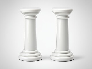 Elegant white pillars standing symmetrically on a soft gradient background