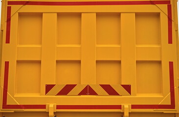 The back of the dump truck body