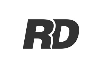 RD Techno Editable Font Logo For Corporate Branding. Bold, Futuristic Design With Unique Typographic Ideas. Minimal Custom Type And Dynamic Letter