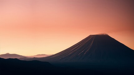 Fine art photograph of a volcano with soft light and smooth gradient transitions in warm tones