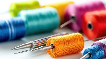 Craft room visual guide sewing techniques and colorful threads for creative passion