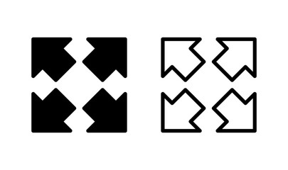 Fullscreen Icon logo design. Expand to full screen sign and symbol. Arrows symbol
