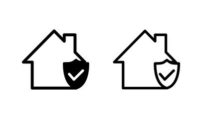 Obraz premium home insurance icon logo design. home protection sign and symbol