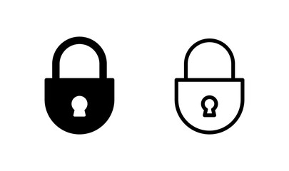Lock icon logo design. Padlock sign and symbol. Encryption icon. Security symbol