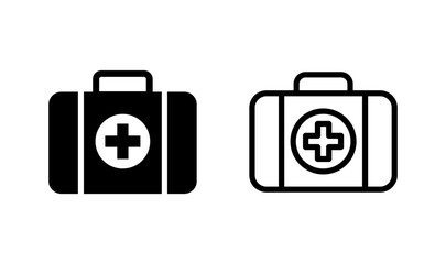 Medical box icon logo design. Medical suitcase sign and symbol. First aid icon