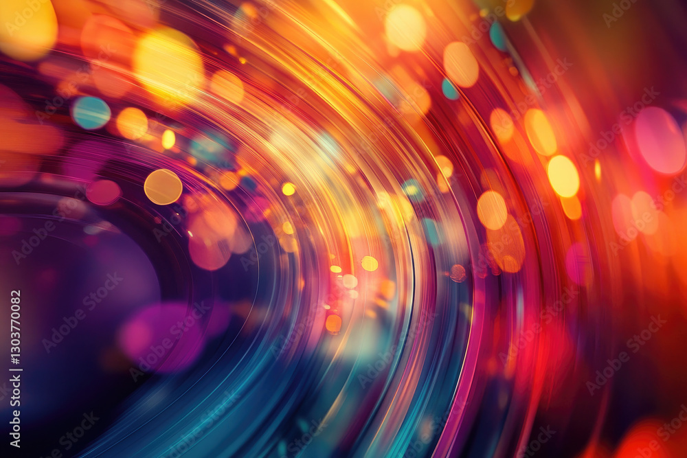 Poster abstract swirling colorful lights bokeh background design image