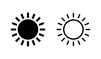 Sun icon logo design. Brightness sign and symbol