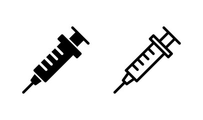 Syringe icon logo design. injection sign and symbol.vaccine icon