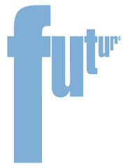 The inscription "Future" on a transparent background. The letters depict forward movement, just like life. Vector illustration.