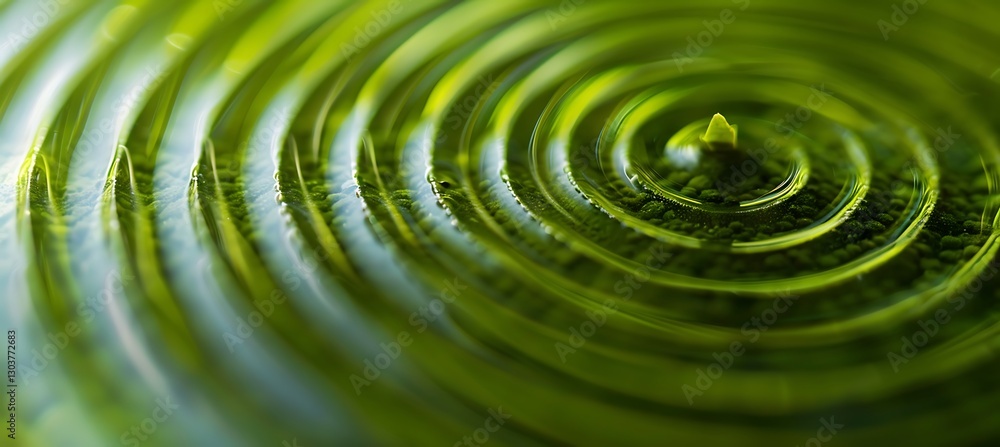 Poster bright green backdrop with overlapping concentric circles for a modern and stylish look