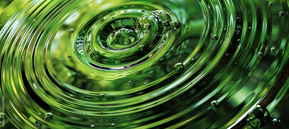 Poster dynamic green backdrop featuring overlapping concentric circles for a fresh and energetic feel