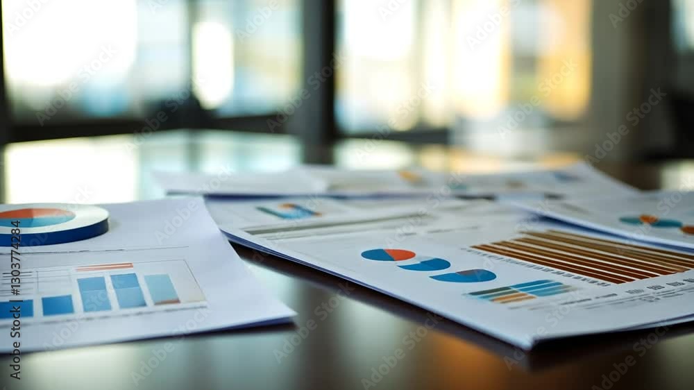 Poster business analysis with charts and graphs: data visualization for strategic decision making