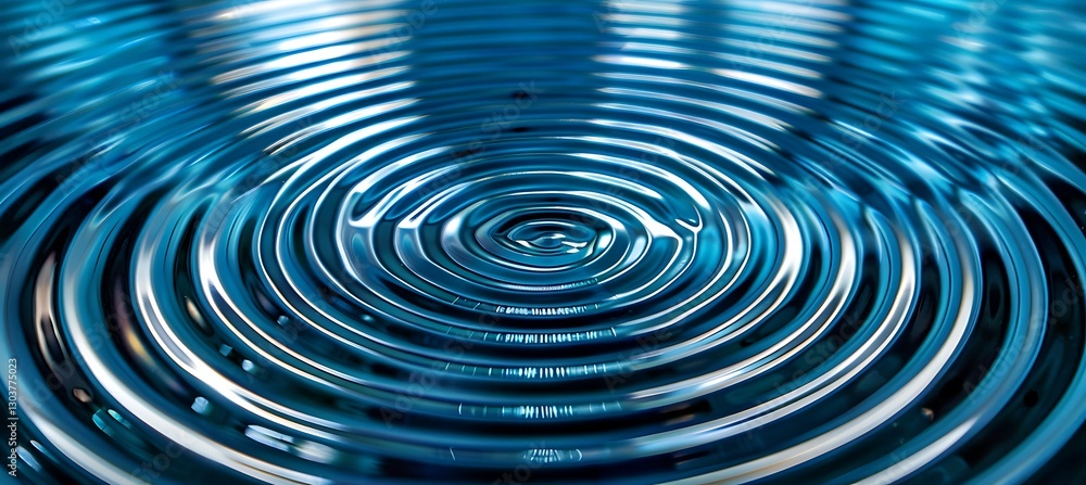 Poster soothing blue concentric circles background with overlapping layers for a stylish look