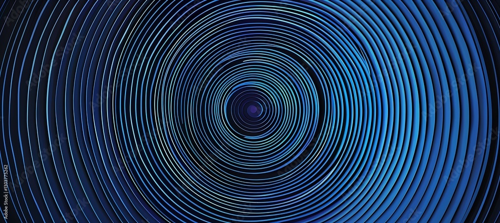 Poster cool blue overlapping concentric circles background with a smooth and modern design