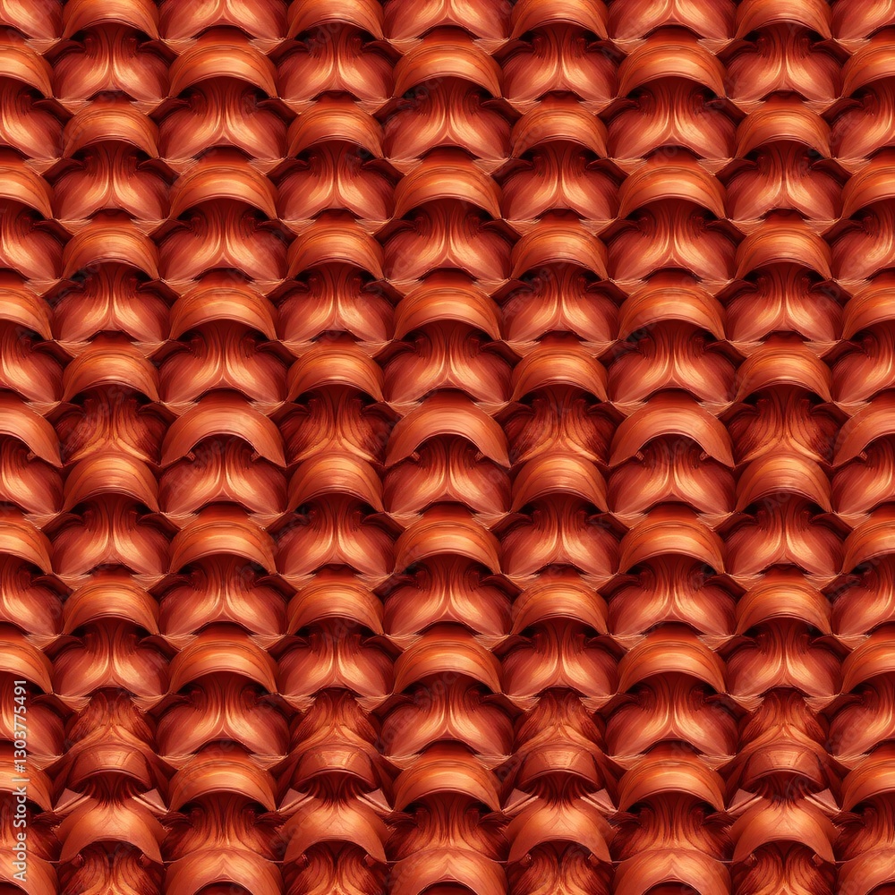 Leinwandbilder Elegant Wave Pattern. Flowing Red Orange Shapes. Seamless Design Ideal For Textiles. Wallpapers And Digital Backgrounds. Warmth And Movement Enhance Visual Appeal.