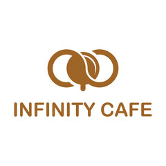 infinity cafe flat minimalist logo design