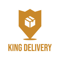 king delivery flat minimalist logo design