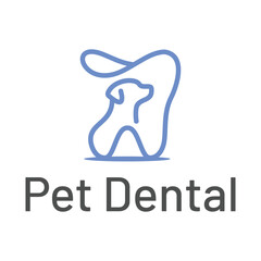 pet dental veterinary flat minimalist logo design