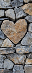 heart-shaped stone wall